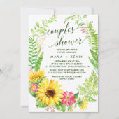 Invitation Été Tournesol courge Couples Douche (Devant)
