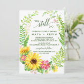Invitation Été Tournesol Wreath Vow Renouvellement (Debout devant)