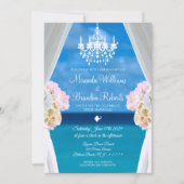 Invitation Été tropical Floral Océan Plage Mariage (Devant)