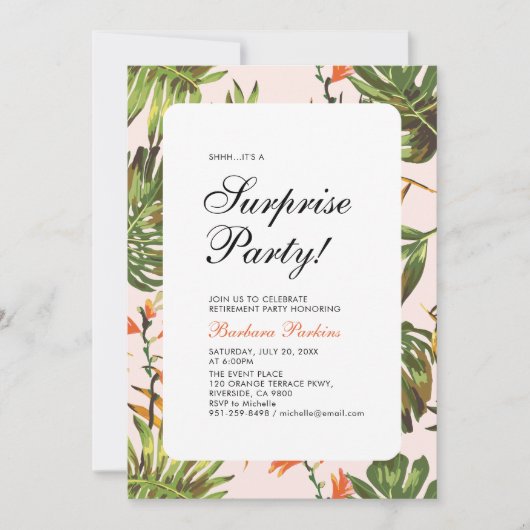 Invitation Été tropical | Parti de retraite surprise moderne (Devant)