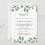 Invitation Été Végétation Tropicale Eucalyptus Vow Renouvelle (Devant)