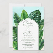 Invitation Été Végétation Tropicale Plage Mariage Photo (Devant)
