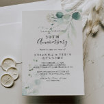 Invitation Été Vert Eucalyptus 50e anniversaire Mariage<br><div class="desc">Cet été,  l'invitation verte à l'anniversaire du 50e mariage de l'eucalyptus est parfaite pour un événement moderne. Le design présente de magnifiques feuilles d'eucalyptus verts peints à la main,  inspirant le charme naturel. Changez le numéro pour célébrer n'importe quel jalon anniversaire.</div>