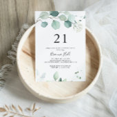 Invitation Été Vert Eucalyptus Feuille 21e fête d'anniversair