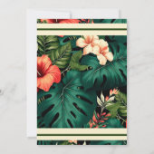 Invitation Été Vert Tropical Floral Enregistrer La Date (Dos)