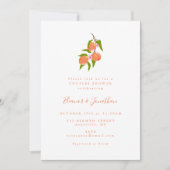 Invitation Été Vintage Pêche Fruit Boho Couples Douche (Devant)