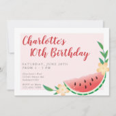 Invitation Eté Watermelon Anniversaire Pool Party (Devant)