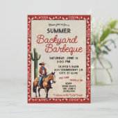 Invitation Été Western Cowboy Jardin Barbeque (Debout devant)