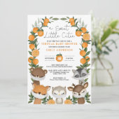 Invitation Été Woodland Orange Citrus Baby shower virtuel (Debout devant)