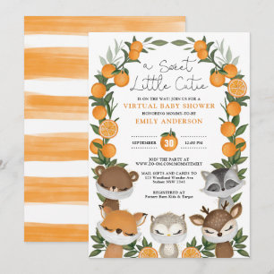 Invitation Été Woodland Orange Citrus Baby shower virtuel