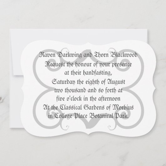 Invitation Eternal Handfast/Mariage Pentacle Suite (Dos)