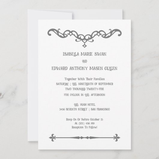 Invitation Eternal Love Simply Bella et Edward Mariage (Devant)