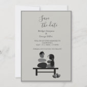 Invitation Eternal Stone couple Boho mariage sans danger date (Devant)