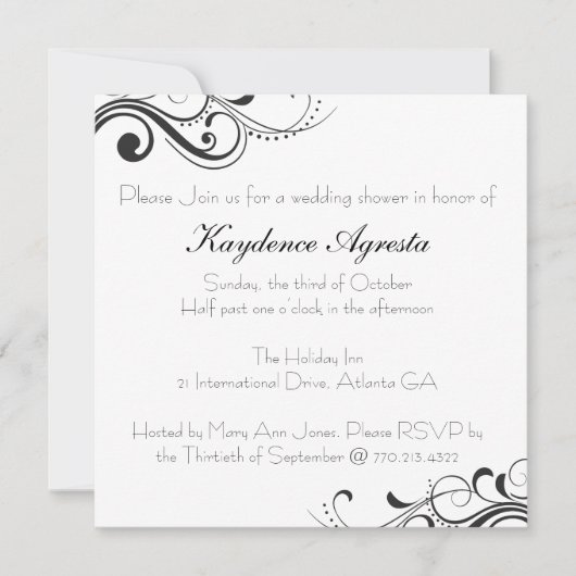 Invitation éternelle de wedding shower d'amour (Devant)