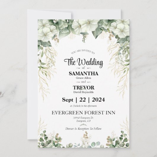Invitation Éternité Élégante Jour de Mariage (Devant)