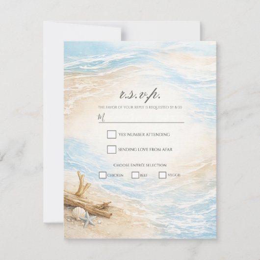 Invitation Eterntal Tides Coastal Watercolor Beach RSVP (Devant)