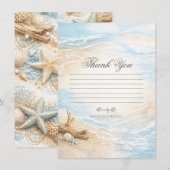 Invitation Eterntal Tides Coastal Watercolor Beach Thank You  (Devant / Derrière)