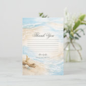 Invitation Eterntal Tides Coastal Watercolor Beach Thank You  (Debout devant)