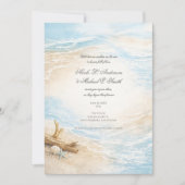 Invitation Eterntal Tides Coastal Watercolor Beach Wedding (Devant)