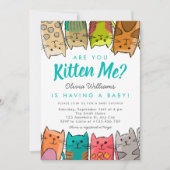 Invitation Êtes-vous en train de me chatonner ? Fête de bébé (Devant)