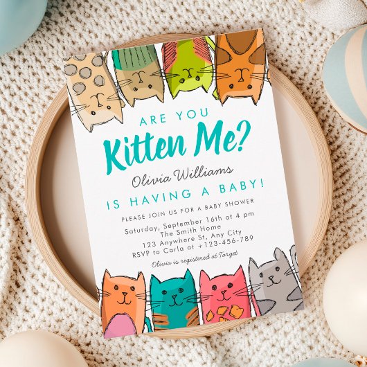 Invitation Êtes-vous en train de me chatonner ? Fête de bébé