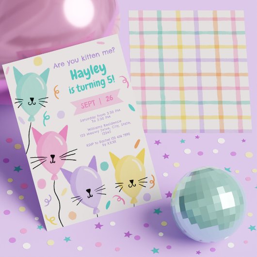 Invitation Êtes-Vous Kitten Me Cute Kitty Chat Anniversaire A