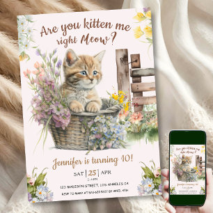 Invitation Êtes-Vous Kitten Me En Ce Moment Fille 10e Anniver
