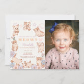 Invitation Êtes-Vous Kitten Me Juste Meow Photo Anniversaire (Devant)