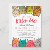 Invitation Êtes-Vous Kitten Me ? Kitty Cats Baby shower neutr (Devant)