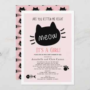 Invitation Êtes-vous Kitten Me rose fille Baby shower par la 