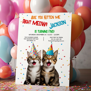 Invitation Êtes-vous Kitty me droit Meow Anniversaire fête 2