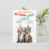 Invitation Êtes-vous Kitty me droit Meow Anniversaire fête 2 (Debout devant)