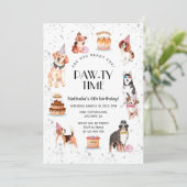 Invitation Êtes-vous prêt pour l'anniversaire de Dog Pawty (Debout devant)