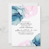 Invitation Ethéal Turquoise rose Élégant Fête des mariées mod (Devant)