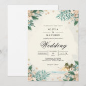 Invitation Ethereal Bloom Beach Romance Mariage (Devant / Derrière)