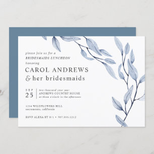 Invitation Ethereal Blue Chic Botanical Bridesservantes Déjeu