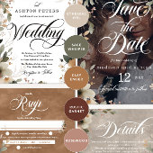 Invitation Ethereal Elegance Rustique Garnet Watercolor Maria