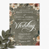 Invitation Ethereal Elegance Sage Whisper Mariage d'aquarelle