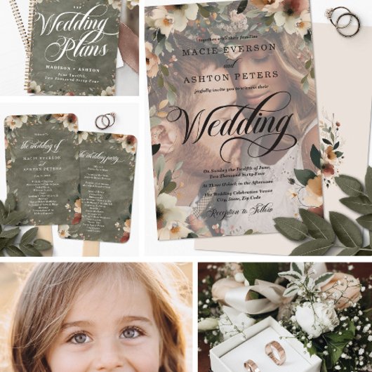 Invitation Ethereal Elegance Sage Whisper Mariage d'aquarelle