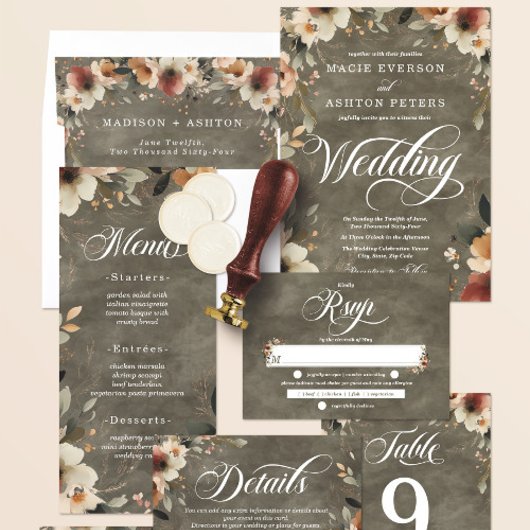 Invitation Ethereal Elegance Sage Whisper Mariage d'aquarelle