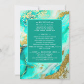 Invitation Ethereal Elegance Turquoise Geode Inspiré Mariage (Dos)