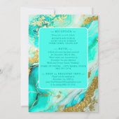 Invitation Ethereal Elegance Turquoise Geode Inspiré Mariage (Dos)