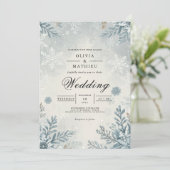 Invitation Ethereal Frost Botanical Winter Wedding (Debout devant)
