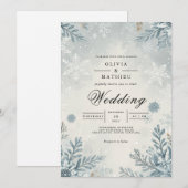 Invitation Ethereal Frost Botanical Winter Wedding (Devant / Derrière)