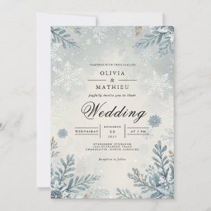 Invitation Ethereal Frost Botanical Winter Wedding