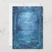 Invitation Ethereal Glowing Blue Magic Forest Wedding (Devant)