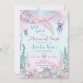Invitation Ethereal Mermaid Bash Sous La Piscine De Mer Anniv (Devant)