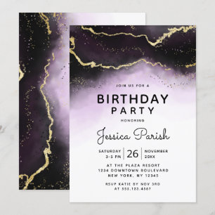 Invitation Ethereal Mist Ombre Amethyst Purple Anniversaire