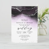 Invitation Ethereal Ombre Purple Aquarelle Moody Mariage (Debout devant)