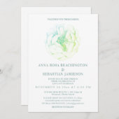 Invitation *~* Ethereal Ombre ROSE Floral AR8 RSVP Mariage In (Devant / Derrière)